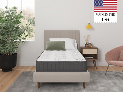 Ottomanson 9" Twin Mattress in a Box Made in USA, Medium-Firm Mattress, Hybrid Mattress Cool Improved Airflow with Edge to Edge Pocket Coil, Bed in A Box, Ottopedic