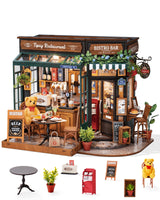 Rolife DIY Miniature House Kit for Adults, Mini Wooden Dollhouse Kit, Bakery Tiny House Diorama Building Kits-Birthday Christmas Craft Hobbies Gift for Teens Kids (Tipsy Restaurant) Rolife