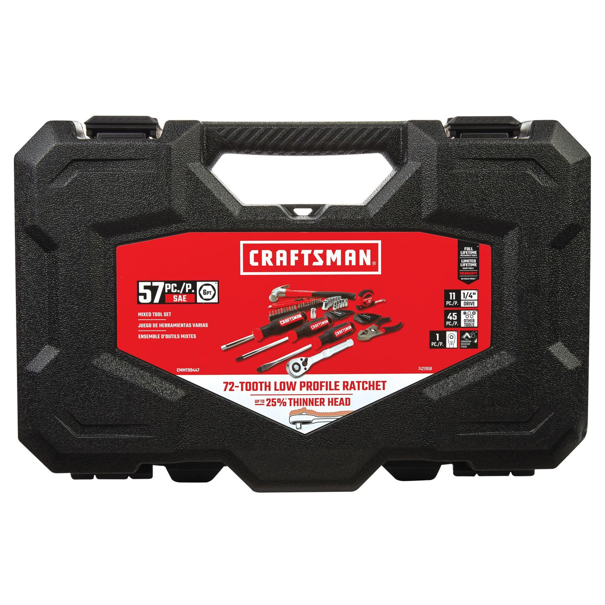 CRAFTSMAN 57 Piece Mechanics Tool Set/Home Tool Set (CMMT99447) CRAFTSMAN