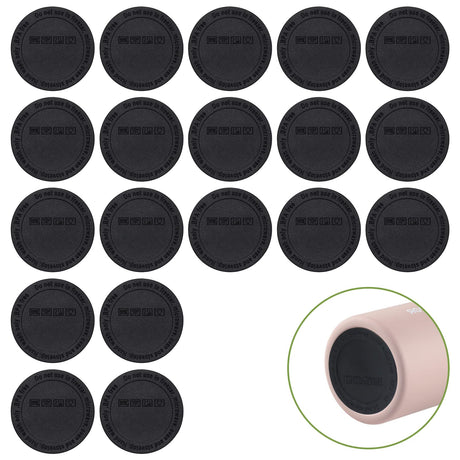 20Pcs Rubber Bottoms for Sublimation Tumblers,Protective Anti-Slip Silicone Bottoms with Adhesive for Skinny Tumblers, Thermal Bottle,Mason Jars (56mm , Black) HOYDATE