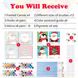 MEIYUDA Framed 4Pack Christmas Paint by Number Kit for Kids, Santa Claus and Snowman Paint by Numbers for Kids Age 4-8-12, Children DIY Acrylic Oil Painting for Home Wall Decor 8x8in MEIYUDA