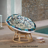 COTTON CRAFT Papasan - Polly Peacock - Blue - Overstuffed Chair Cushion, Sink into Our Thick Comfortable and Oversized Papasan, Pure Cotton Duck Fabric, Fits Standard 45 inch Round Chair COTTON CRAFT