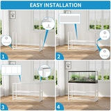 VOWNER 55-75 Gallon Fish Tank Stand - Metal Aquarium Stand, 48.4" x 14.9" x 29.5" Heavy Duty Reptile Tank Stand, Adjustable 2-Tier Fish Tank Rack Shelf for Home Office, Tank not Included, White VOWNER