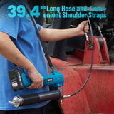 Seesii Grease Gun, 2025 Upgrade Battery Grease Gun with Ultra Bright LED Light, 10000 PSI Electric Grease Gun with 2 Batteries and Charger, 39.4" Long Hose, Perfect Tool for Machinery Maintenance Seesii