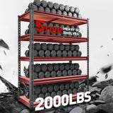 REIBII 2000LBS Garage Shelving Heavy Duty 72''H Storage Shelves 5 Tier Heavy Duty Shelving, Adjustable Metal Shelves for Garage Pantry Closet Kitchen Basement 35.5" W x72 H x 15.8" D, 2 Pack REIBII