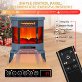 RealSmart Electric Fireplace Heater 22 in Freestanding Fireplace Stove Infrared Fireplace with 3D Flame Effect Remoted Control, Timer, Overheating Protection (Blue) RealSmart
