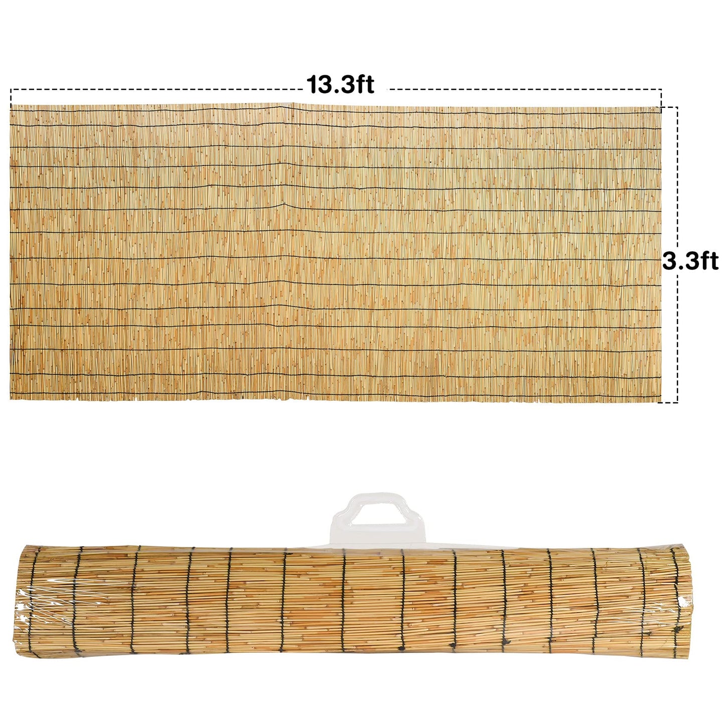 DearHouse Natural Reed Fencing, Eco-Friendly Reed Fence, 3.3 feet High x 13.3 feet Long, Reed Screen for Garden, Privacy