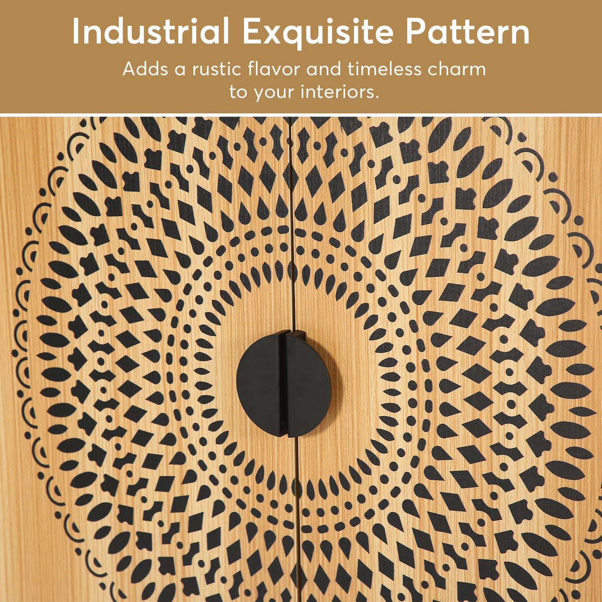 Tribesigns Sideboard Buffet Cabinet, 55 Inch Modern Kitchen Storage Cabinet with 4 Doors & Shelves, Credenzas Accent Console Cabinet for Living Room, Dining Room, Entryway, Black & Brown Tribesigns