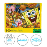 AQUARIUS SpongeBob SquarePants Puzzle (500 Piece Jigsaw Puzzle) - Officially Licensed SpongeBob Merchandise & Collectibles - Glare Free - Precision Fit - 14 x 19 Inches AQUARIUS