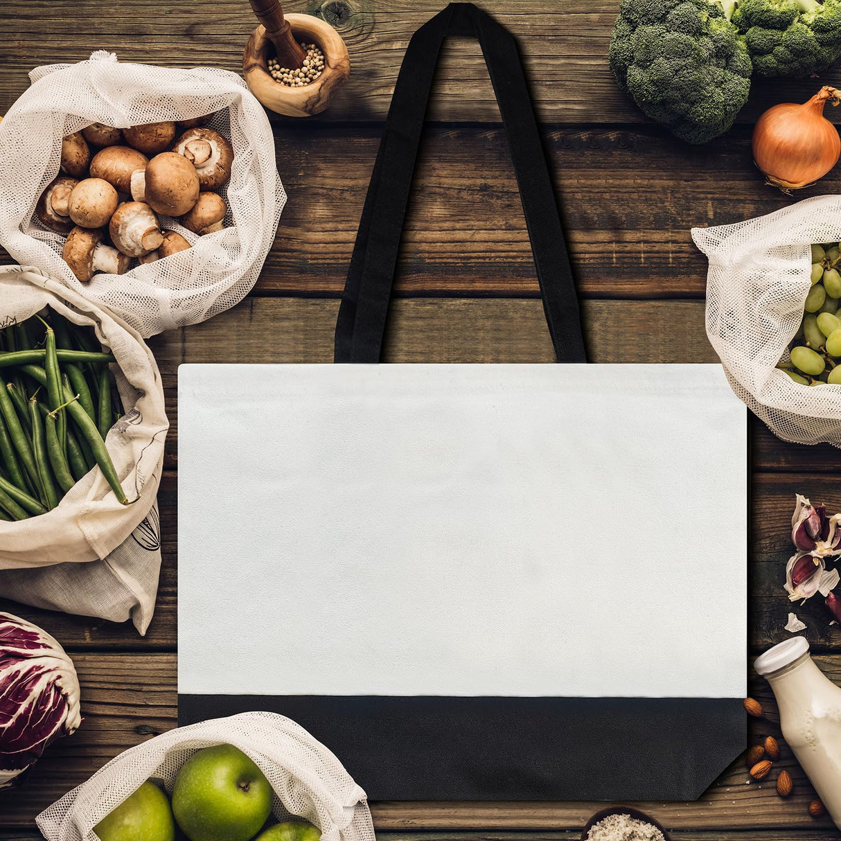 ORJ 8 PCS Sublimation Tote Bags,polyester tote bags for sublimation, blank canvas tote bags for Custom picture 15 * 18.5 * 4 in ORJ