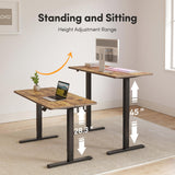 FEZIBO Electric Standing Desk Adjustable Height, 48 x 24 Inch Sit and Stand Desk, Home Office Desk, Ergonomic Workstation Computer Desk, Rustic Brown FEZIBO