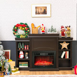 Tangkula 70 Inches Freestanding Mantel Stand, Modern Media Fireplace Cabinet for Living Room Bedroom, Wooden Mantel Console Table w/Storage Shelves for 28.5-Inch Electric Fireplace (Stand Only) Tangkula