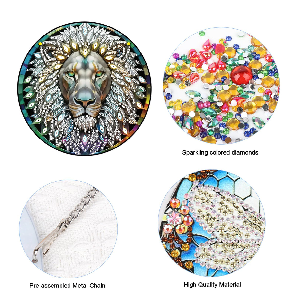JISHSHAY Diamond Painting Kits - Hanging Pendant, Lion, Wind Chimes, Keychains, Suncatchers, Crystal, Gem Art JISHSHAY