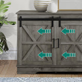 YITAHOME Farmhouse TV Stand for 65/60/55 Inch, Modern Entertainment Center with Sliding Barn Door, Wood TV Media Console Storage TV Cabinet for Living Room for 300lbs, Rustic Grey YITAHOME