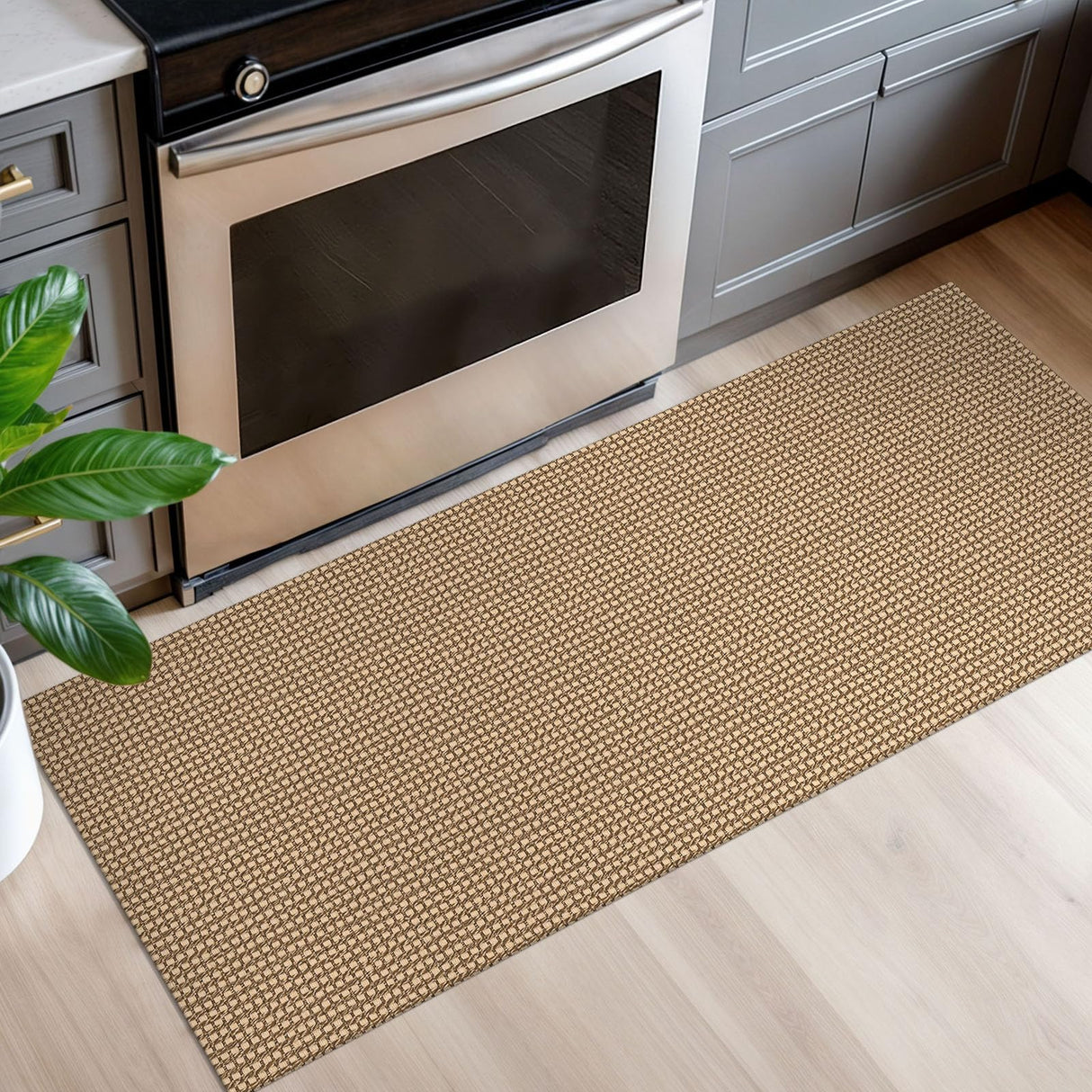 EARTHALL Woven Runner Rug 2x5 Ft Washable Runners for Hallways Cotton Non Slip Rubber Backed Kitchen Runner Braided Indoor Floor Carpet for Entryway, Hallway, Kitchen, Bedroom, Orange/Tan/Brown EARTHALL