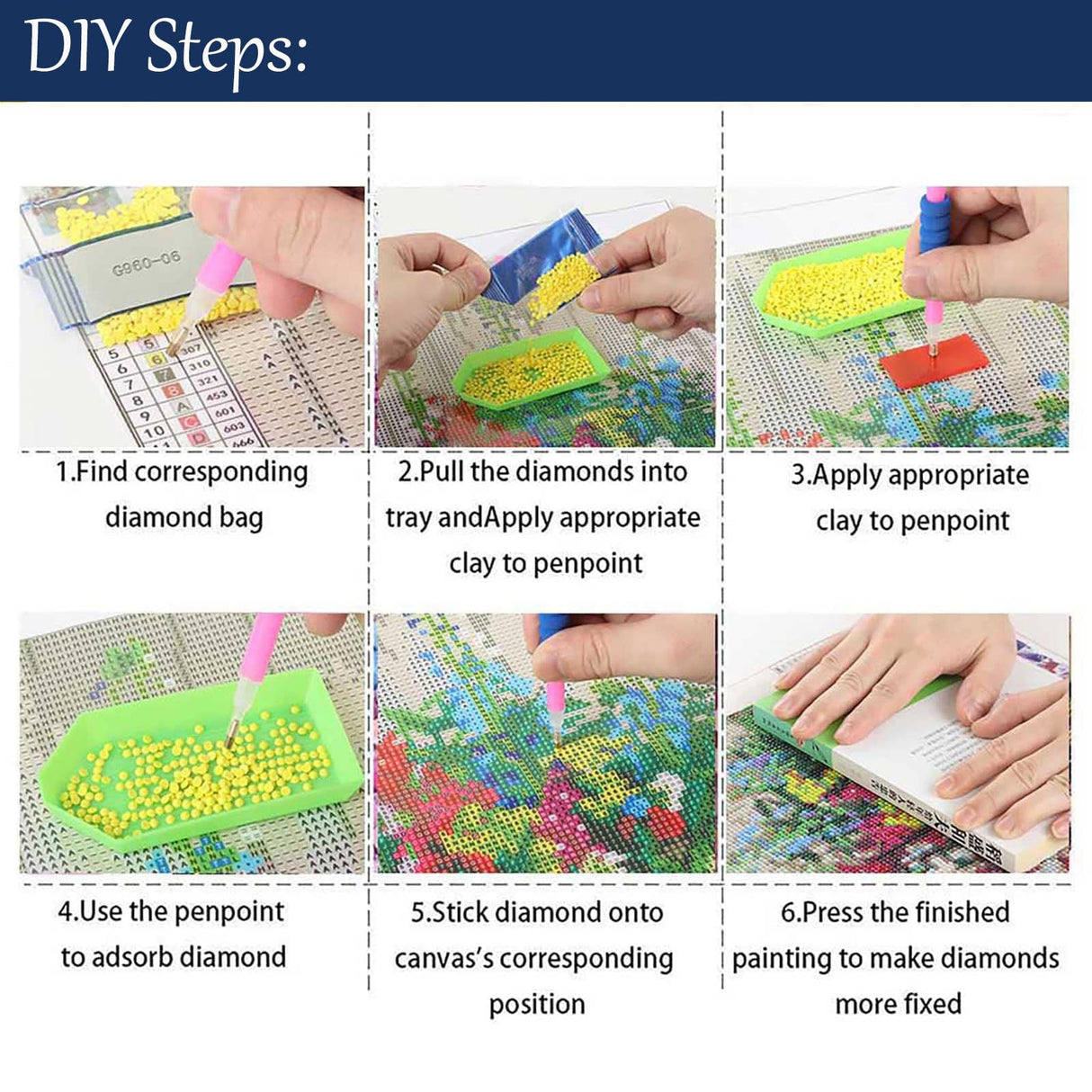 LumiCraft 6 Packs Halloween Diamond Art Kits for Adults, Horror 5D Diamond Painting Kits for Beginners, Round Full Drill Crystal Arts and Gem Art Kits for Home Wall Decor Gift 12x16 Inch LumiCraft