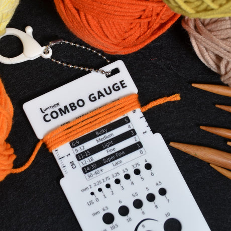 UPTTHOW Knitting Needle Gauge Spinning Control Card Multifunctional Combo Ruler for Spinners Yarn Measuring Tools WPI Guide Gauge Crochet Accessories UPTTHOW