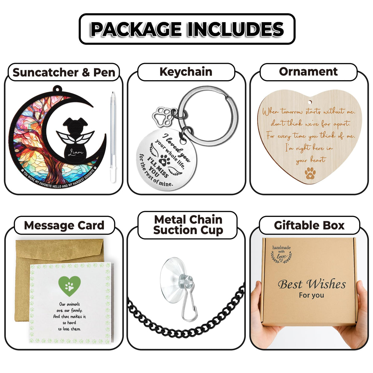 6" Dog Angel Memorial Suncatcher, Engraved Pet Memorial Ornament, Pet Sympathy Keychain, Loss of Animal Sympathy Card, Rainbow Bridge Dog Loss Gift, My Favorite Hello Hardest Goodbye PS190 vinatimes