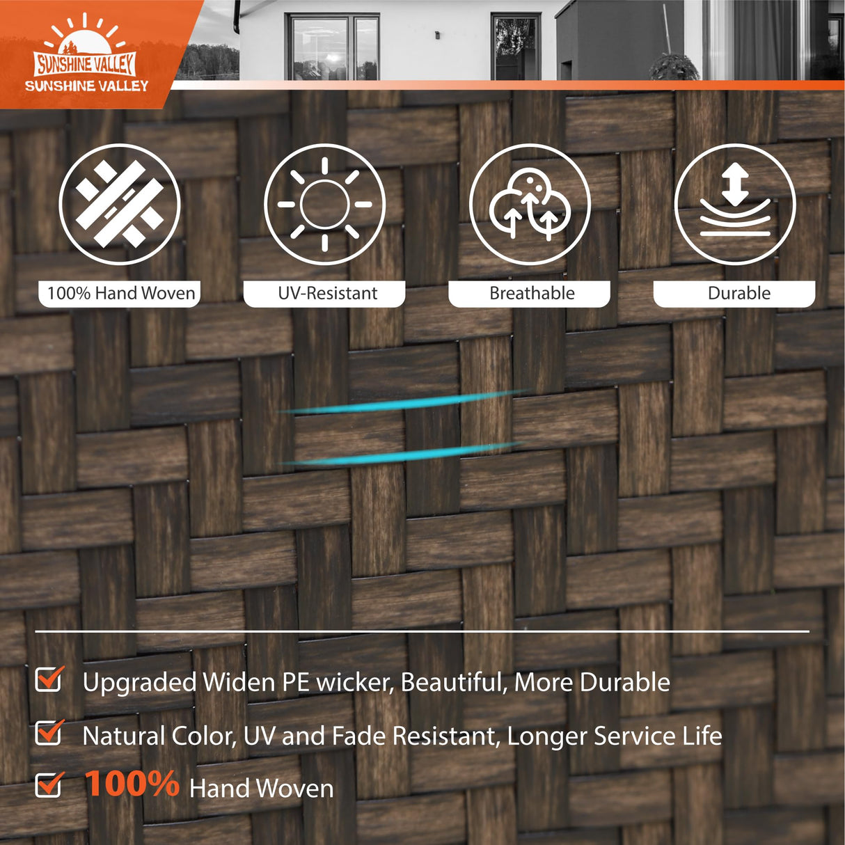 SUNSHINE VALLEY 9 Piece Wicker Patio Dining Sets, Outdoor Dining Sets for 8, 1 Expandable Metal Dining Table & 8 Patio Dining Chairs with Cushion All Weather Outdoor Table and Chair Sets for Backyard SUNSHINE VALLEY