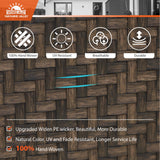 SUNSHINE VALLEY 9 Piece Wicker Patio Dining Sets, Outdoor Dining Sets for 8, 1 Expandable Metal Dining Table & 8 Patio Dining Chairs with Cushion All Weather Outdoor Table and Chair Sets for Backyard SUNSHINE VALLEY