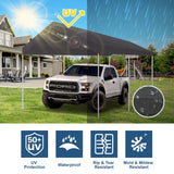 TGEHAP Carport Replacement Canopy Cover for Tent Car Garage Shelter Top Tarp Cover with Ball Bungees (Only Only Top Cover, Frame is not Included) (10' x 20', Gray) TGEHAP