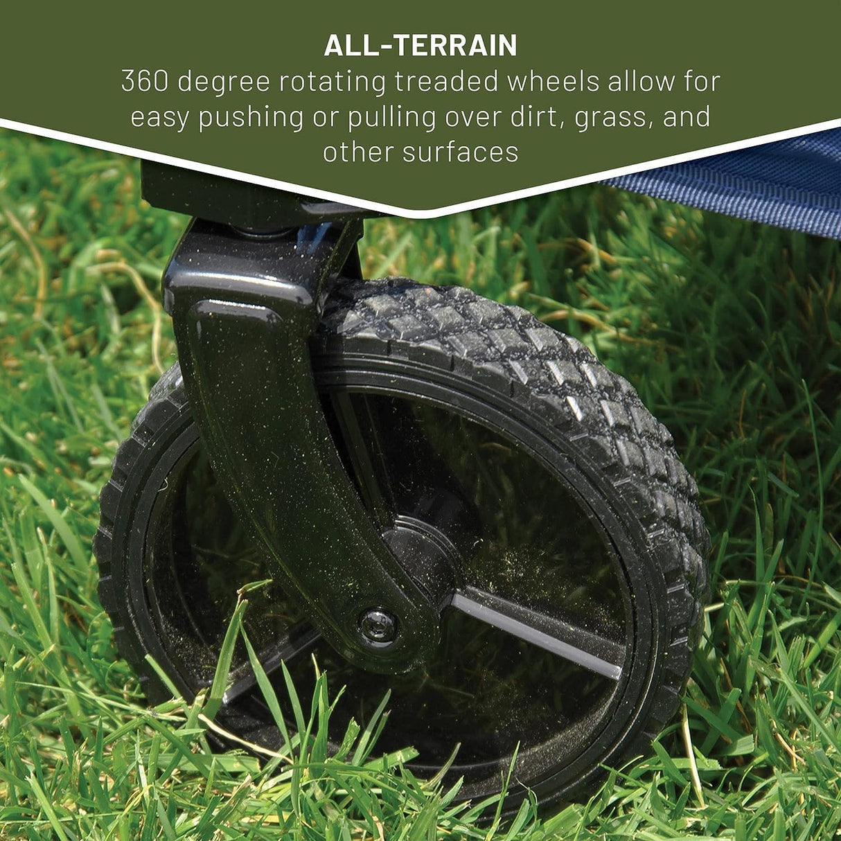 TIMBER RIDGE Tailgate Collapsible Folding Wagon Cart, Heavy Duty Utility Push Pull Beach Wagon Foldable, Outdoor Grocery Cart with Side Pockets for Camping, Garden, Shopping, Holds 225 lbs, Blue TIMBER RIDGE