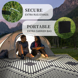 MontVoo Outdoor Rug with Led String Strip Lights 6x9 ft Waterproof Outdoor Patio Rug Mat Reversible Plastic Straw Rug Outside Outdoor Rug for RV Camping Picnic Balcony Fairy Boho Outdoor Decor MontVoo