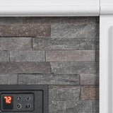 LGHM 44" Electric Fireplace with Mantel, Tall Fireplace Heater Freestanding, Realistic Stacked Stone Surround with Remote Control Timer LED Flame for Living Room,Bedroom… LGHM