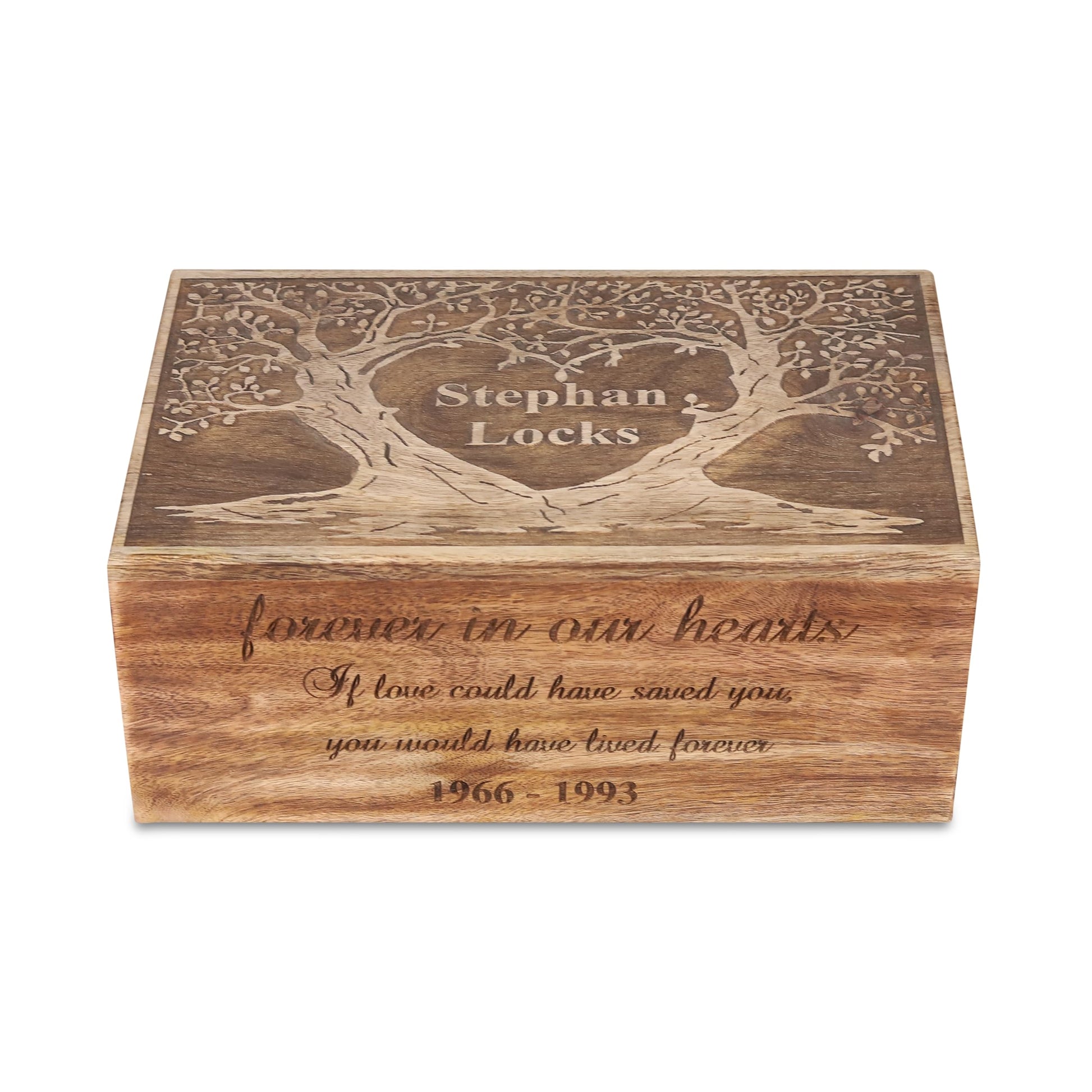 Personalized Handmade Wooden Box Funeral Cremation Urns for Human Ashes Adult Large - Burial Urns for Columbarium - Tree of Life Flying Bird (Large - - WoodArtSupply