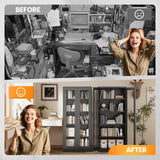 AFAIF Locking Display Cabinet with Glass Door, 71”H Metal Curio Cabinets with Adjustable Shelves, Black Liquor Caninet Display Case for Living Room, Collectibles, Clinic, Home - Assembly Required AFAIF