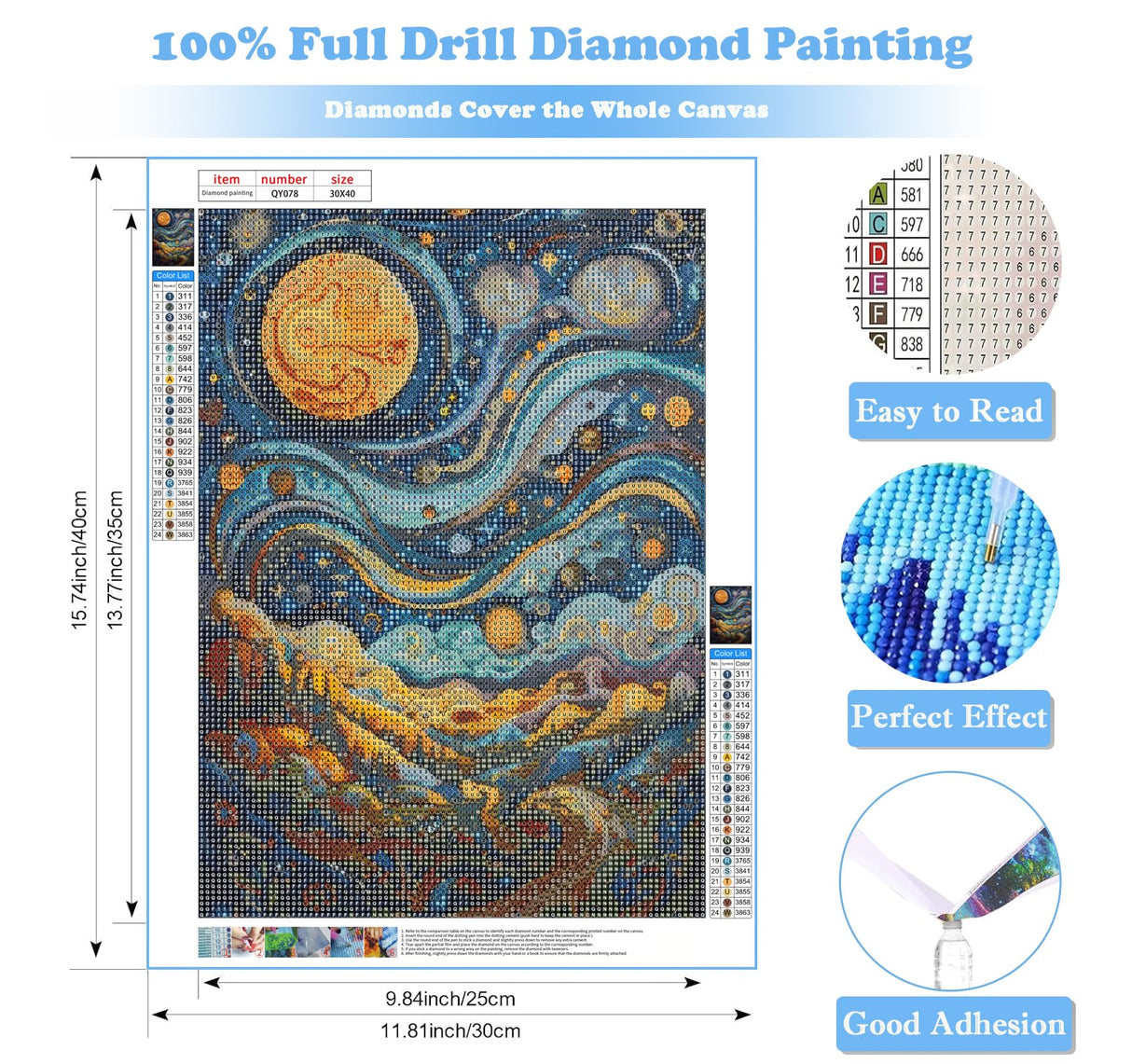 Landscape Abstract Diamond Art Kits for Adults, 5D Diamond Painting for Beginners, Diamond Dot, Dimond Art Paintings Kit, Gem Painting Kit, Crafts for Adults, Crystal Home Wall Decor Gifts (12x16inch) Rekxtmo