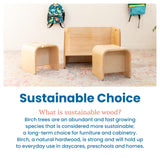 ECR4Kids Premium Bentwood Multipurpose Table and Chair Set, Kids Furniture, Natural, 3-Piece ECR4Kids