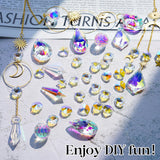 H&D HYALINE & DORA 215pcs DIY Crystal Suncatcher Kits for Adults Art Crafts Set with Rainbow Maker Prisms Pendant Sun Catchers Hanging Decor for Window Garden Wedding, Gold H&D HYALINE & DORA