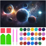 JesMolla DIY 5D Full Round Diamond Painting by Number Kits for Adults, Diamond Painting Kits Round Full Drill Diamond Art Kit Picture Craft for Home Wall Art Decor, 15.8"x31.5", Space JesMolla