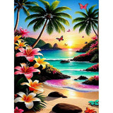 ajepon Beach Diamond Art Kits for Adults - Beach Diamond Painting Kits, Seascape 5D Diamond Painting for Adults, Gem Art Kits for Wall Home Decor Arts Craft 12x16inch ajepon