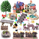 CHAKANLX Fairy Garden Accessories, Fairies Welcome Garden Kit, 48pcs Miniature Fairy Garden Ornament for Christmas Decoration Fairy Garden Potted Plant Desk Decor CHAKANLX
