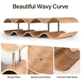 TRUDING Countertop Wine Rack - 7 Bottle Freestanding Wine Bottle Holder Stand - 2 Tier Wooden Wine Storage Rack - Wavy Wine Organizer for Cabinet Pantry Home Kitchen Bar TRUDING