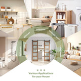 FREDBECK Double 24 x 84 inch Glass Barn Doors 48inch Barn Door with 8FT Hardware Kit & Handle Included,5-Panel Frosted Glass,LVL Wood Panel,Water-Proof PVC Surface,Pre-Drilled Holes,Need Assembly FREDBECK