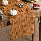 Artoid Mode Caramel Soft Plush Faux Fur Jacquard Pumpkins Fall Table Runner, Seasonal Autumn Kitchen Dining Table Decoration for Home Party Decor 13x72 Inch Artoid Mode