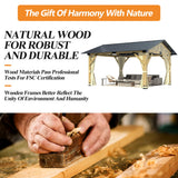 COVERONICS 13’x15’ Outdoor Wood Gazebo - Hardtop Patio Gazebo with Galvanized Steel Roof, Cedar Wooden Gazebo with Privacy Curtains and Netting for Garden, Porch, Patio and Deck COVERONICS