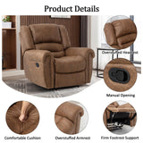 CANMOV Faux Leather Manual Recliner Sofa Set, Manual Recliner Chair, Reclining Loveseat and 3-Seat Sofa for Living Room,Bedroom Furniture, Office,Nut Brown CANMOV