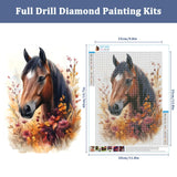 Auremi Horse Diamond Art Painting Kits for Adults, DIY Paint by Numbers for Adults Beginner, DIY Full Drill Diamond Dots Paintings Animal Picture Arts Craft for Home Wall Art Decor 12x16 Inch Auremi