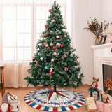 Patriotics 4th of July Tree Skirt Skirt Memorial Day Stars and Stripes Christmas Tree Skirts Veterans Day Xmas Tree Mat Christmas Tree Ornaments Decoration 30" XYSKINO
