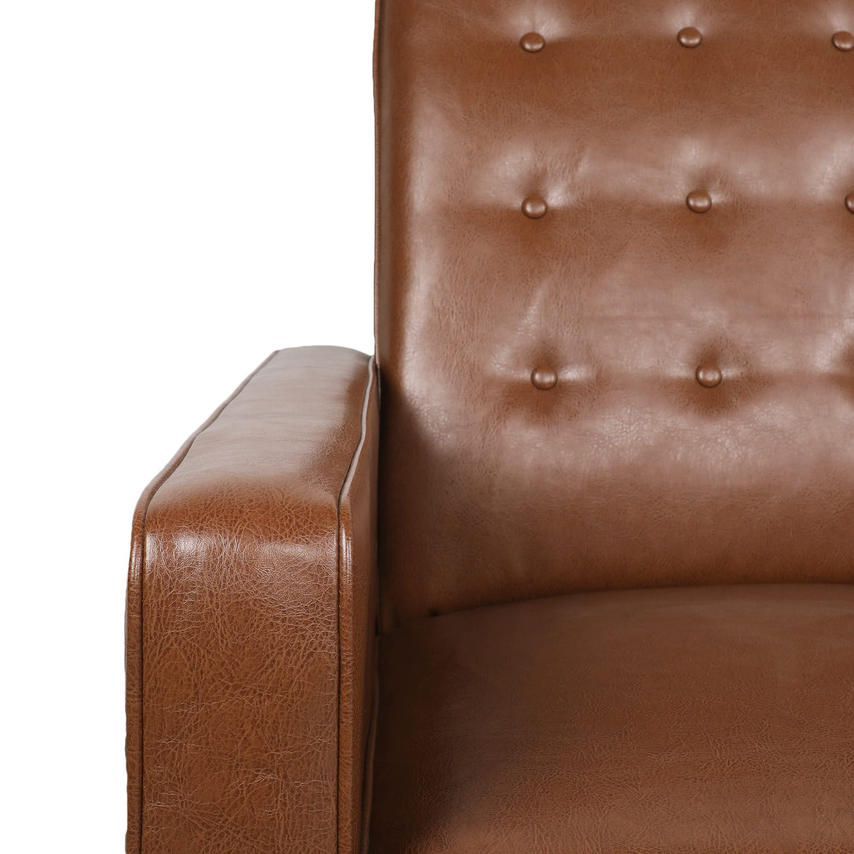 Christopher Knight Home Denison Tufted Loveseat Pushback Recliner - Faux Leather - Cognac Brown/Dark Espresso Christopher Knight Home