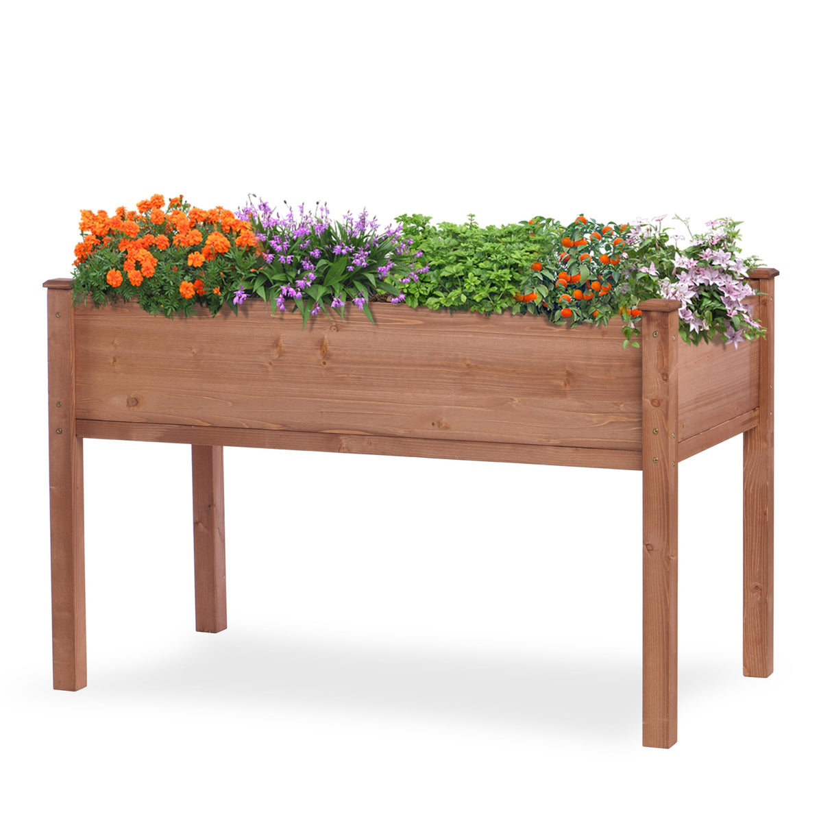 48x24x30 inch Raised Garden Bed with Legs, Elevated Wooden Planter Box for Outdoor Plants Flowers Fruits Vegetable Herb Growing Mederla