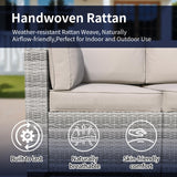 JMGJOY 7 Piece Patio Furniture Set, Rattan Outdoor Patio Conversation Sets, Outdoor Sectional Furniture with Cushion and Coffee Table, for Deck, Backyard, Garden, Field Gray JMGJOY