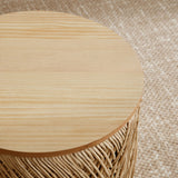 LZAREAL Farmhouse Round Coffee Table with Storage Boho Living Room Table with Lifting Top Hand-Woven Rattan Nesting Coffee Tables for Living Room, Natural LZAREAL