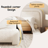 GLOLLOSPARK King Size Boucle Bed Frame, Cloud Upholstered Platform Bed with Height Adjustable Headboard & Soft Rounded Corners, No Box Spring Needed, Noise Free, Easy Assembly, Beige GLOLLOSPARK