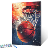Tucocoo Sport of Basketball Paint by Number for Adults Beginner, DIY Oil Painting Kits on Canvas with Brushes and Acrylic Pigment, Retro Creative Picture for Home Decor Gifts 16x20 inch (Frameless) Tucocoo