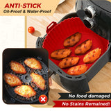 Buauty 3 Pack Air Fryer Silicone Liners 8inch Air Fryer Silicone Pot Reusable Food Grade Silicone Airfryer Liners Baking Basket Accessories Replacement of Flammable Disposable Parchment Paper Buauty